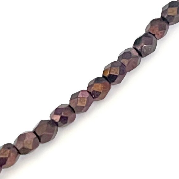 As Low As $2 Jet Bronze Fire Polish Faceted Czech Glass Bead 3mm (45) - Picture 1 of 4